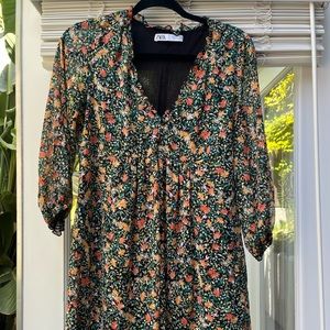 Zara floral mini dress